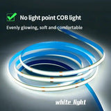 LED COB Light Strip with Touch Dimmer – Flexible USB-Powered 5V Tape for DIY Indoor Lighting, TV Backlight, Mirror, and Wall Decor