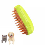 3-in-1 Electric Pet Grooming Steam Brush – Shedding, Massage, and Sprayer Tool for Cats and Dogs