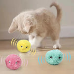 Interactive Smart Cat Toy Ball – Plush Electric Catnip Training Ball with Touch-Activated Sounds, Squeak Toy for Kittens and Cats