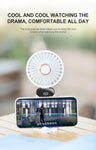 USB Rechargeable Handheld Mini Fan – Foldable Portable Neck Hanging Design, 5 Speeds, Phone Stand, and Display Screen