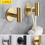 Adhesive Stainless Steel Wall Hooks – Multipurpose Towel, Coat, Key, and Pants Hangers for Bathroom and Kitchen Storage