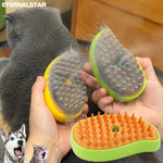 3-in-1 Electric Pet Grooming Steam Brush – Shedding, Massage, and Sprayer Tool for Cats and Dogs