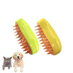 3-in-1 Electric Pet Grooming Steam Brush – Shedding, Massage, and Sprayer Tool for Cats and Dogs