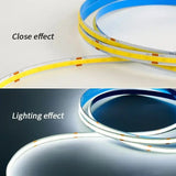 LED COB Light Strip with Touch Dimmer – Flexible USB-Powered 5V Tape for DIY Indoor Lighting, TV Backlight, Mirror, and Wall Decor