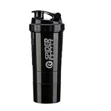 3-Layer Shaker Protein Bottle – Plastic Mixing Cup for Protein Powder and Water, Perfect for Bodybuilding and Exercise