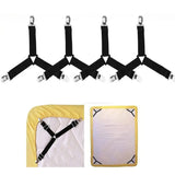 Bed Sheet Fasteners – Adjustable Elastic Straps and Clips for Securing Mattress Covers and Organizing Bed Sheets at Home