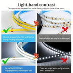 LED COB Light Strip with Touch Dimmer – Flexible USB-Powered 5V Tape for DIY Indoor Lighting, TV Backlight, Mirror, and Wall Decor