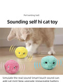 Interactive Smart Cat Toy Ball – Plush Electric Catnip Training Ball with Touch-Activated Sounds, Squeak Toy for Kittens and Cats