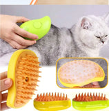 3-in-1 Electric Pet Grooming Steam Brush – Shedding, Massage, and Sprayer Tool for Cats and Dogs