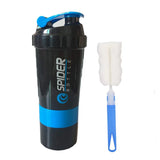 3-Layer Shaker Protein Bottle – Plastic Mixing Cup for Protein Powder and Water, Perfect for Bodybuilding and Exercise