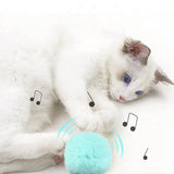 Interactive Smart Cat Toy Ball – Plush Electric Catnip Training Ball with Touch-Activated Sounds, Squeak Toy for Kittens and Cats