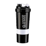 3-Layer Shaker Protein Bottle – Plastic Mixing Cup for Protein Powder and Water, Perfect for Bodybuilding and Exercise