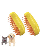 3-in-1 Electric Pet Grooming Steam Brush – Shedding, Massage, and Sprayer Tool for Cats and Dogs